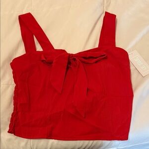 Sienna Sky Red Bow Crop Top